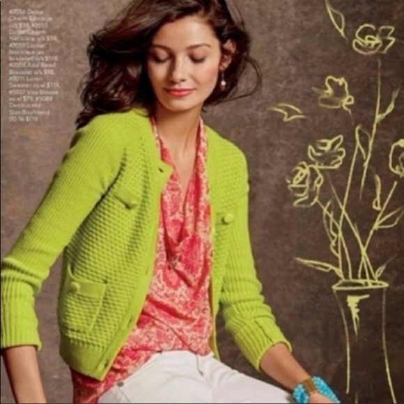 chartreuse cardigan sweater